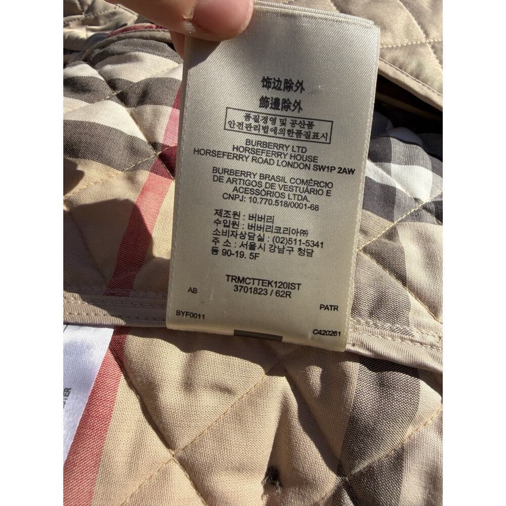 Burberry Brit Women’s Size Large Beige Tan Quilted Jacket Nova Check Classic - Picture 10 of 11